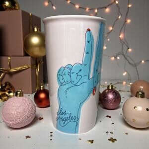 Starbucks Los Angeles Ceramic Mug 12oz LA Hands Design Rare Discontinued EUC